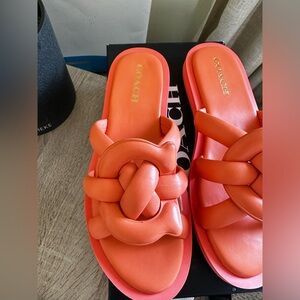 COACH SANDALS 9.5 color: Tangerine